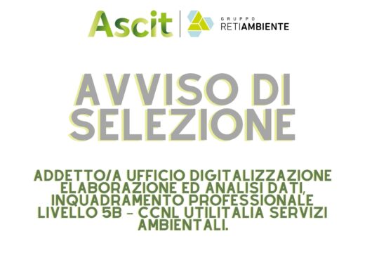 Ascit Spa: pubblicato un nuovo bando di selezione