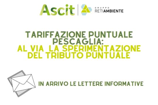 PESCAGLIA, AL VIA LA SPERIMENTAZIONE DEL TRIBUTO PUNTUALE: IN ARRIVO LE LETTERE INFORMATIVE.