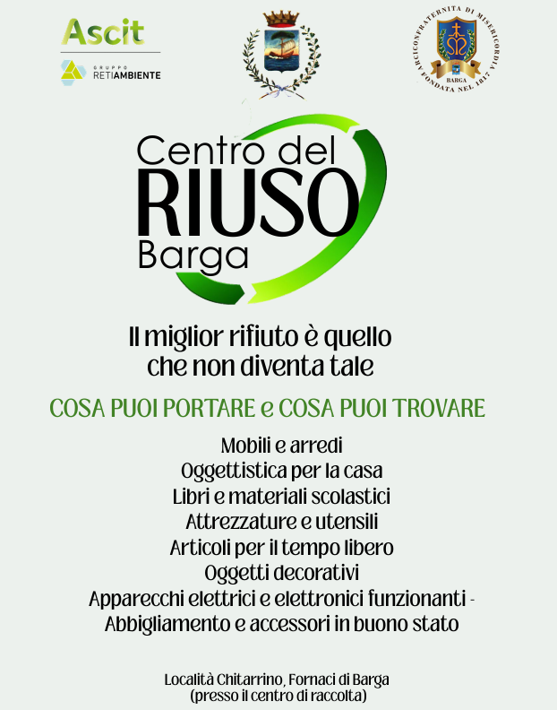 Cosa portare e trovare al Centro del Riuso di Barga