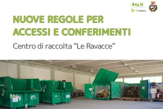 Nuove regole per accessi e conferimenti al Centro di raccolta Le Ravacce