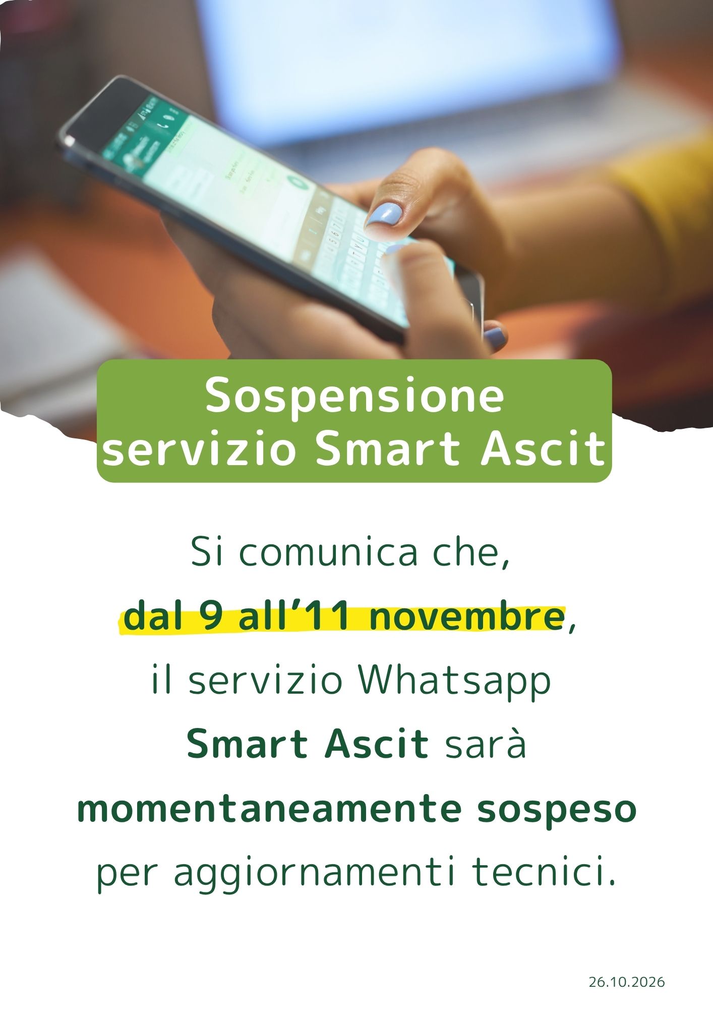 26.10.2026 - Sospensione Smart Ascit 